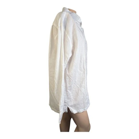 NoNo Nono Maldonado White Linen Blend Button Down Shirt Size 16 - Picture 5 of 6